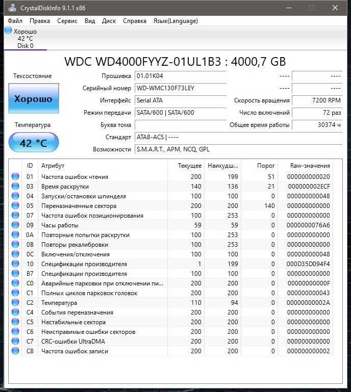 Жесткий диск Western Digital RE 4TB 7200rpm 64MB WD4000FYYZ 3.5