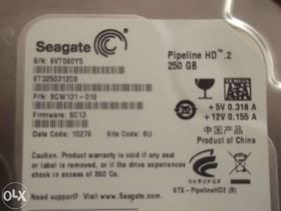 Disco rigido seagate 250 gb