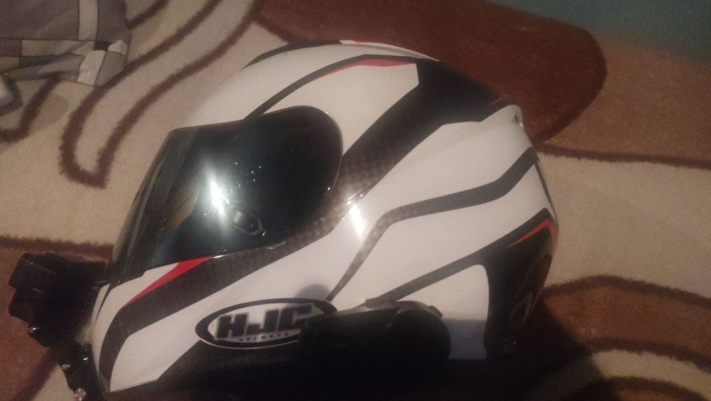 Kask HJC-CS15+ Kamera GoPro hero 5 + Intercom maxto M2+Rękawice Tschul