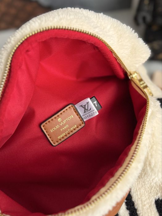 Бананка жіноча женская сумка Louis Vuitton Teddy луи витон меховая