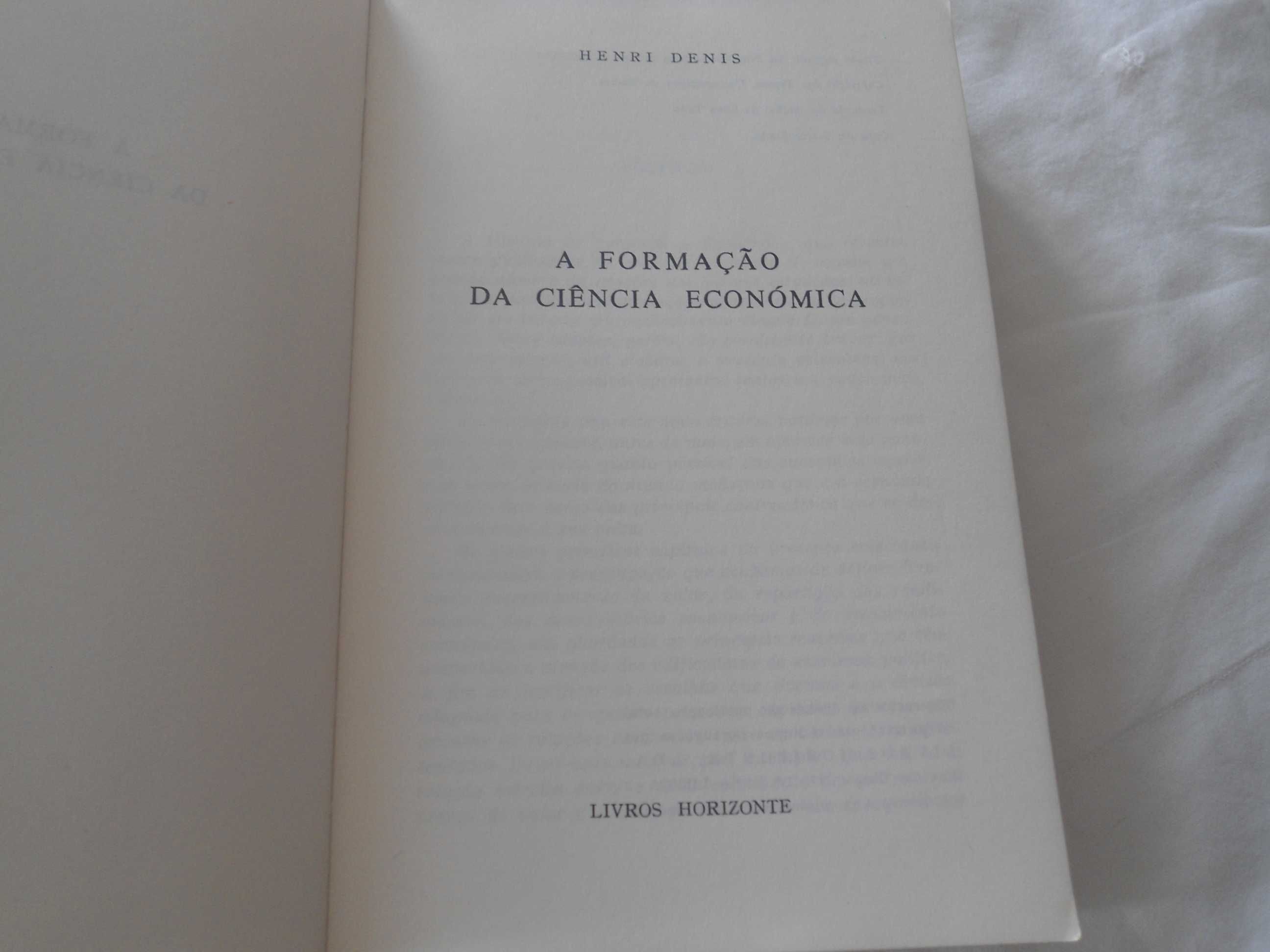 A Formação da Ciência Económica por Henri Denis