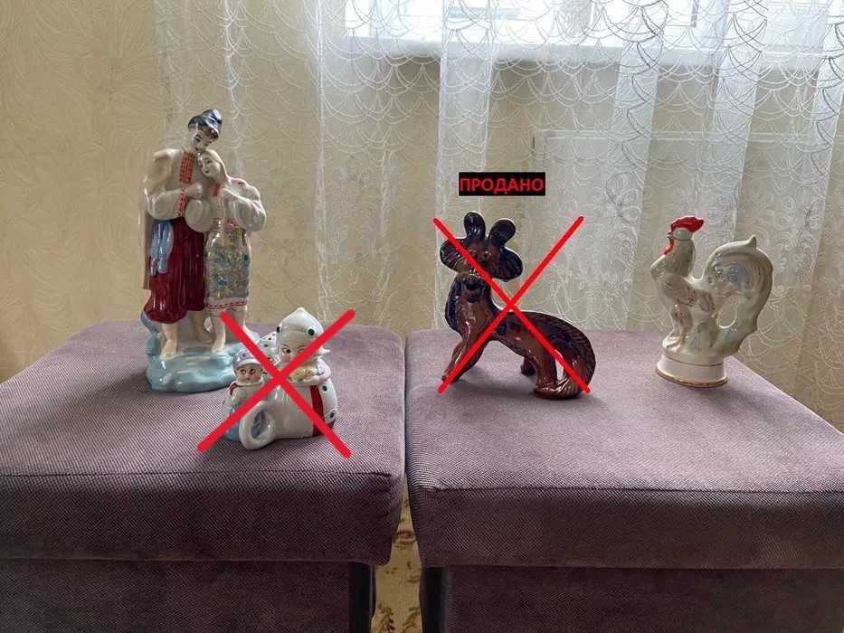 Статуэтки из глины и стекла времен СССР