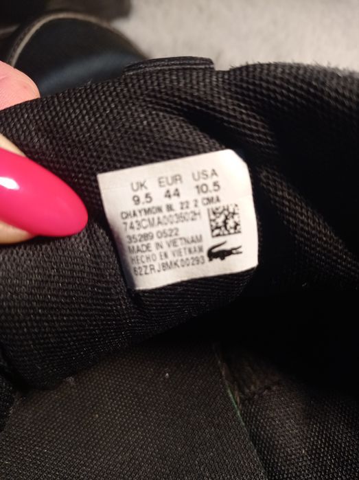 Buty Lacoste Chaymon rozmiar 44 czarne skóra 28 cm wkładka super męski