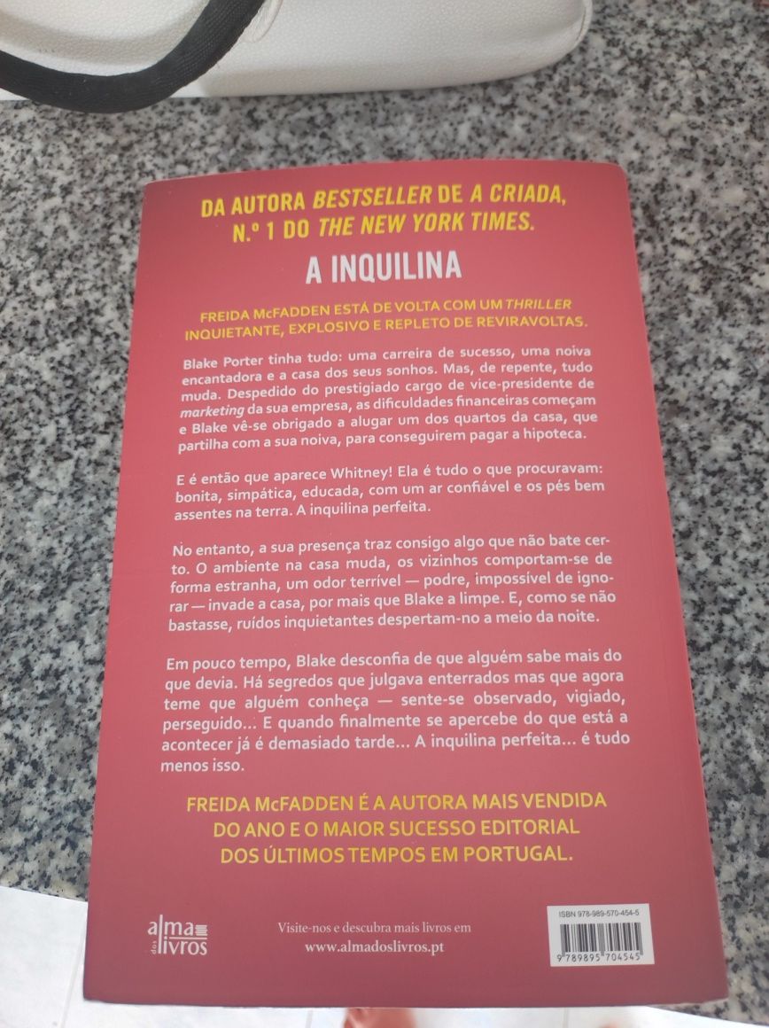 Vendo livro "A Inquilina"