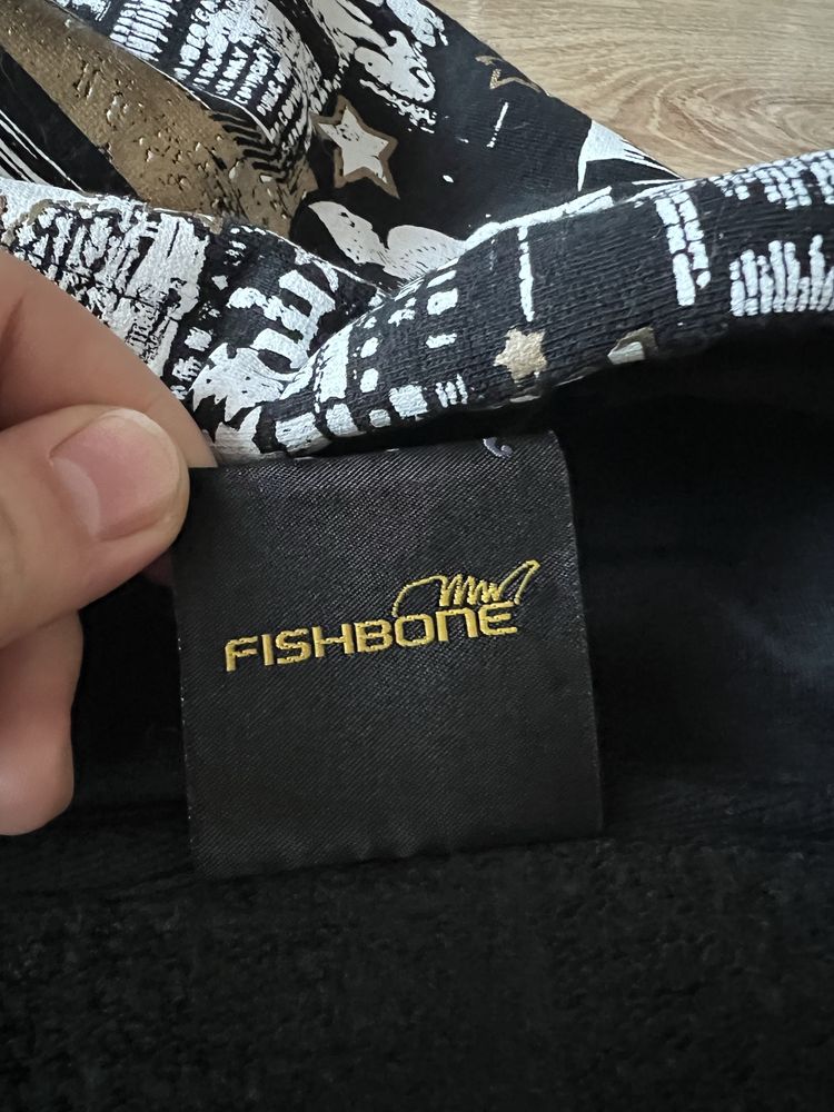 Bluza Fishbone Shanghai Shiny All Over Printed Women y2k vintage retro