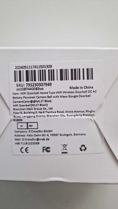 Dzwonek bezprzewodowy wideodomofon Wifi aplikacja na telefon