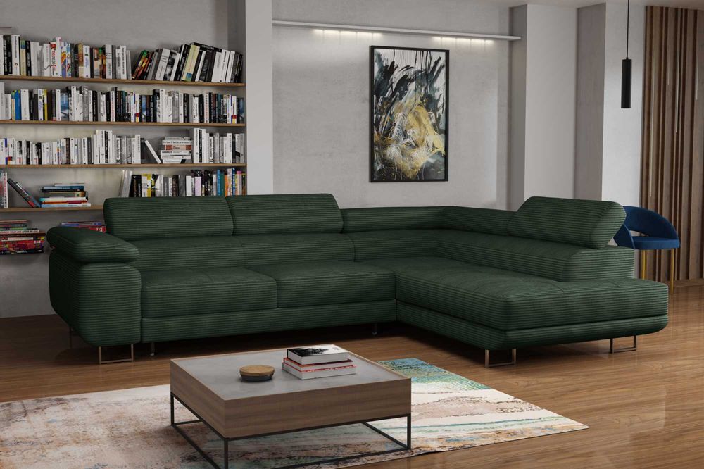 Narożnik Rio. Rogówka. Regulowane zagłówki. Sztruks! Szybka dostawa!