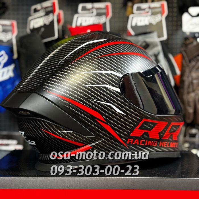 Мотошлемы чорний матовий мотошолом закритий інтеграл шлем Карбоновий