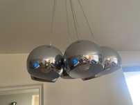 Lampa wisząca 6 kloszy metalowa srebrna