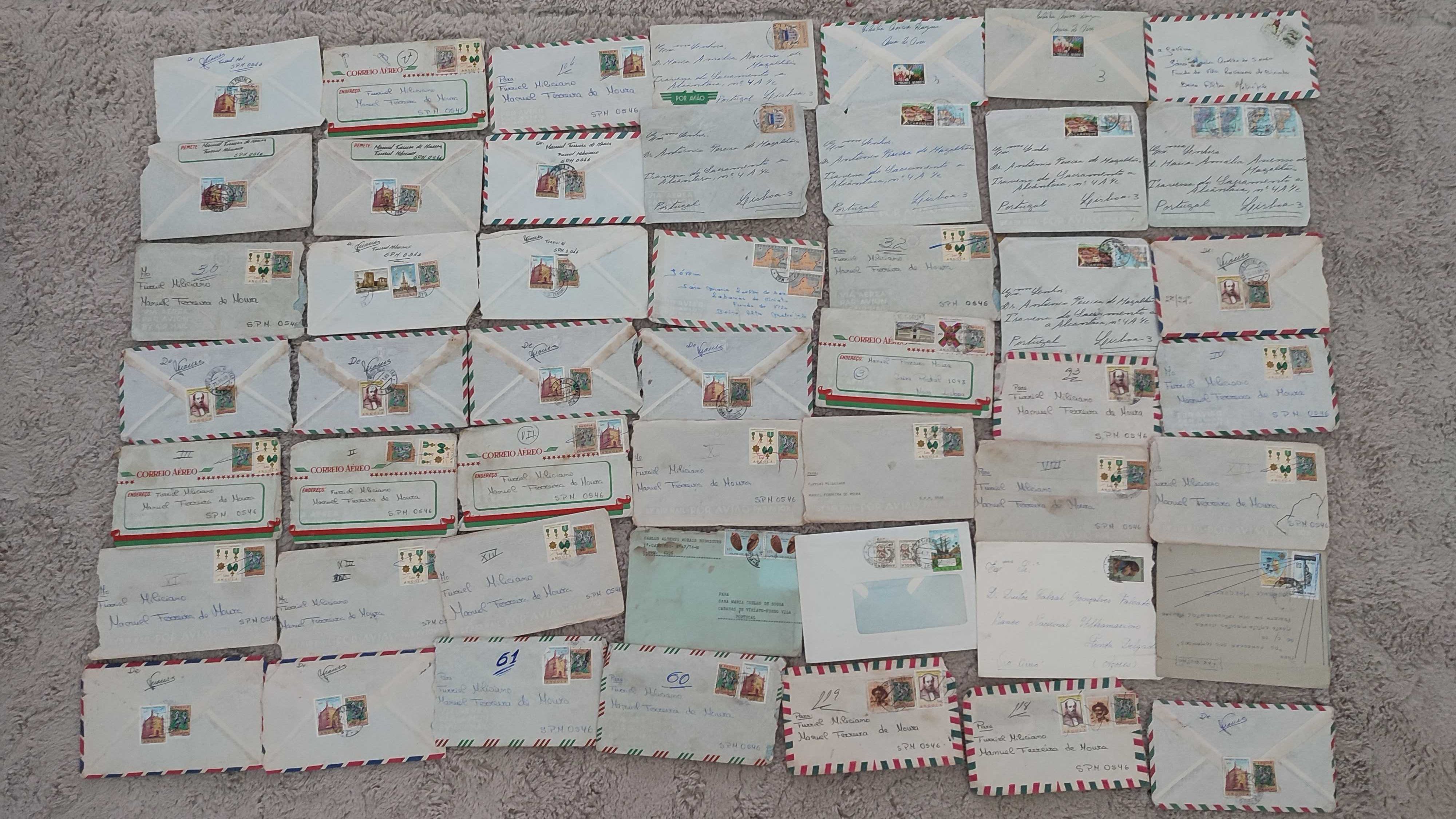 Lote 280 Evelopes circulados com as Ex-Colónias - selados e carimbados