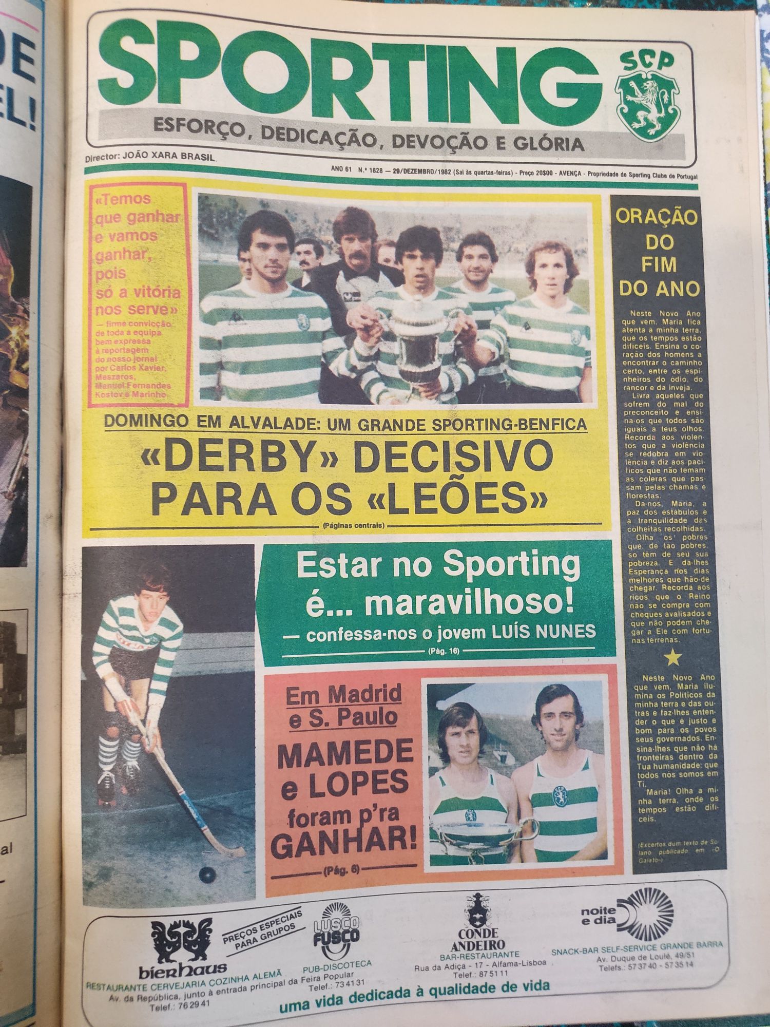 Jornal Sporting janeiro a dezembro de 1982