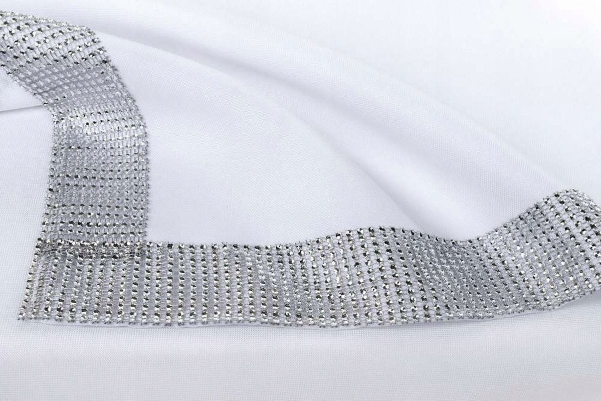 Obrus plamoodporny 130x180 cyrkonie Diament Biały