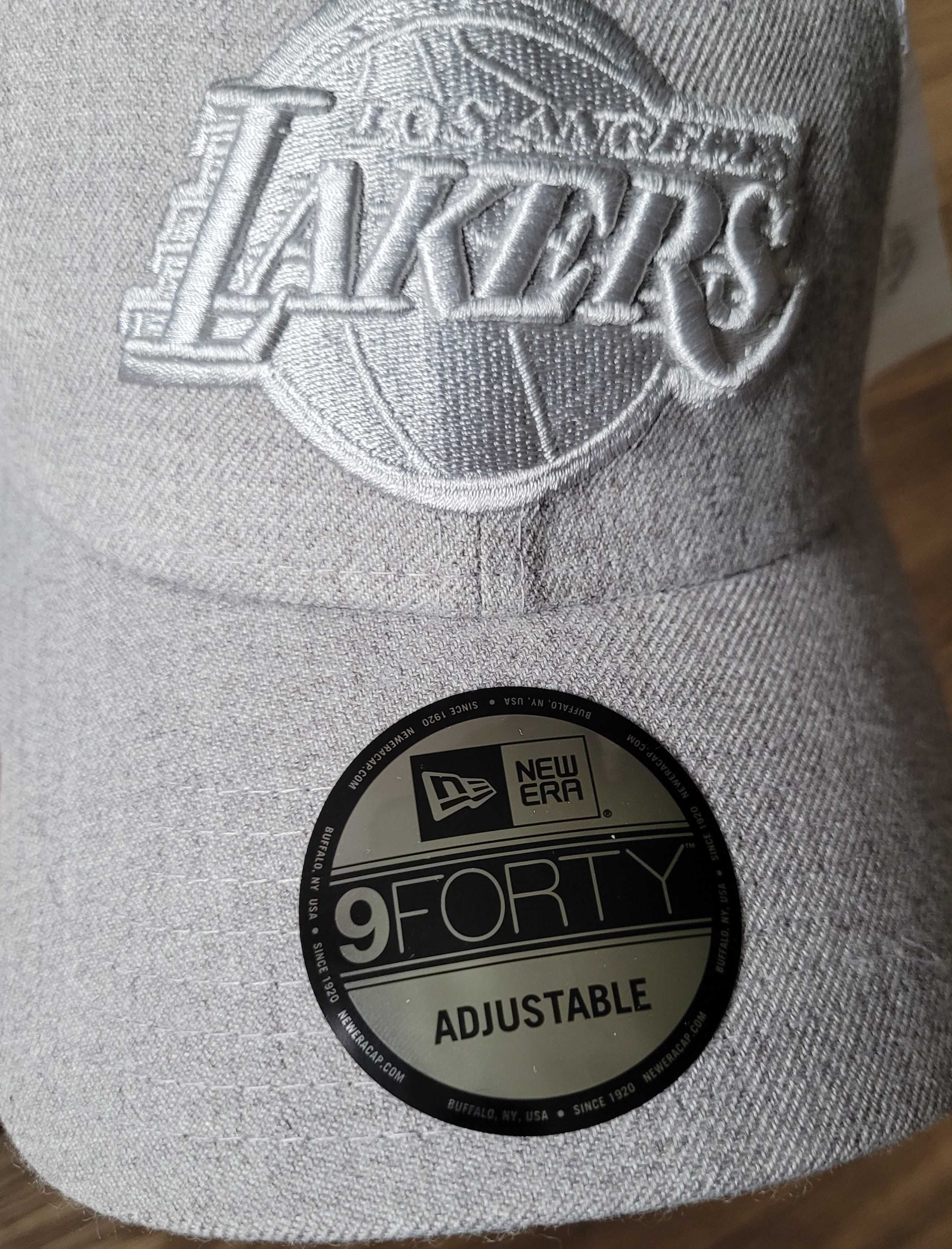 czapka z daszkiem New Era 9Forty LA Lakers NBA biała szara logo NOWA