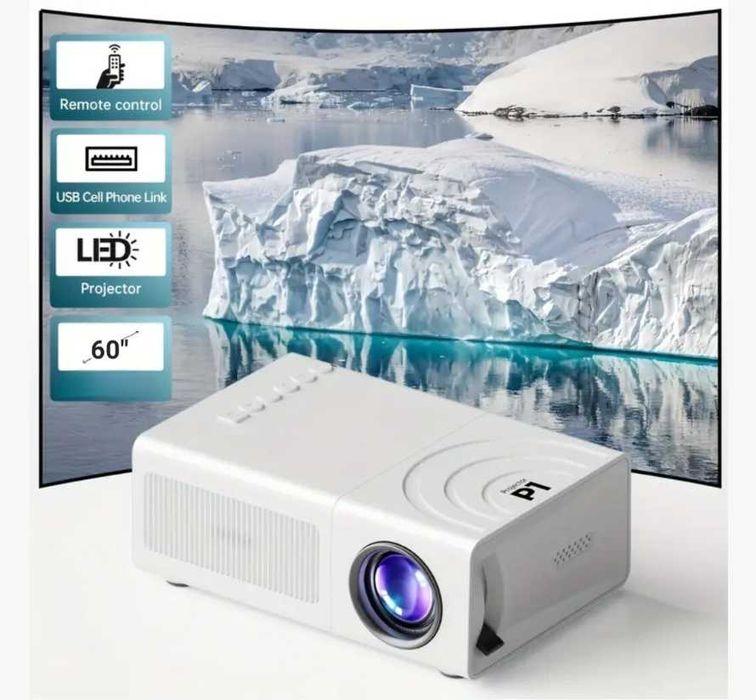 Mini Projektor LED P1 TFT LCD 24-60 Cale HDMI USB AV 1080p