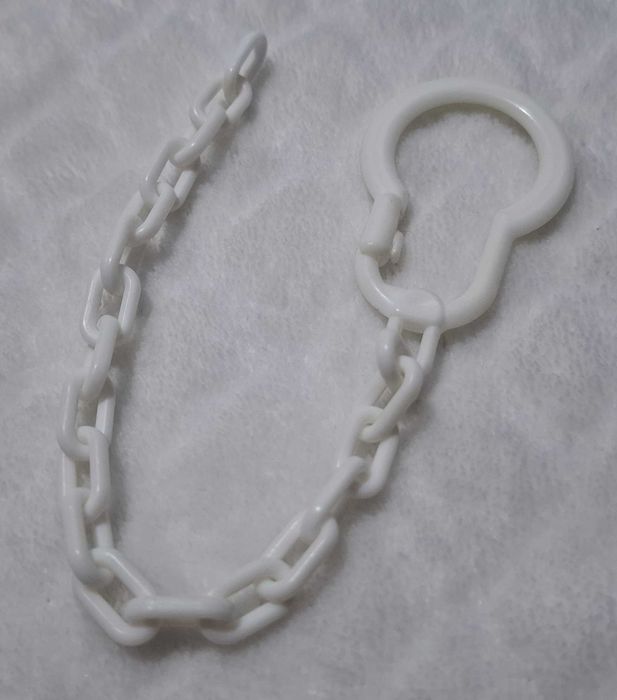 Łańcuszek z zapięciem do smoczka, biały, 22cm, 2mm (Dla Dziecka)