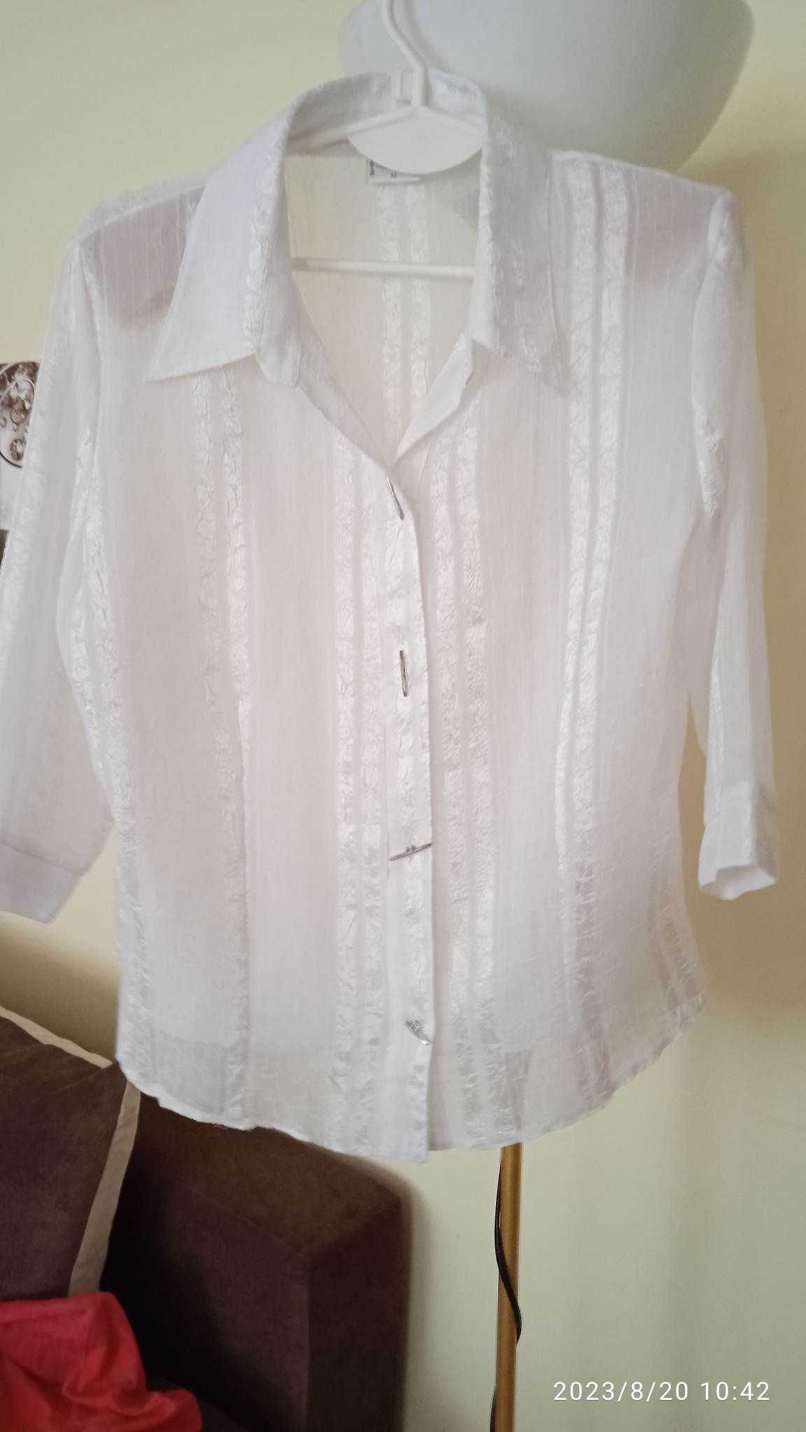 Biała koszula elegancka pod żakiety,sweterki-42/XL