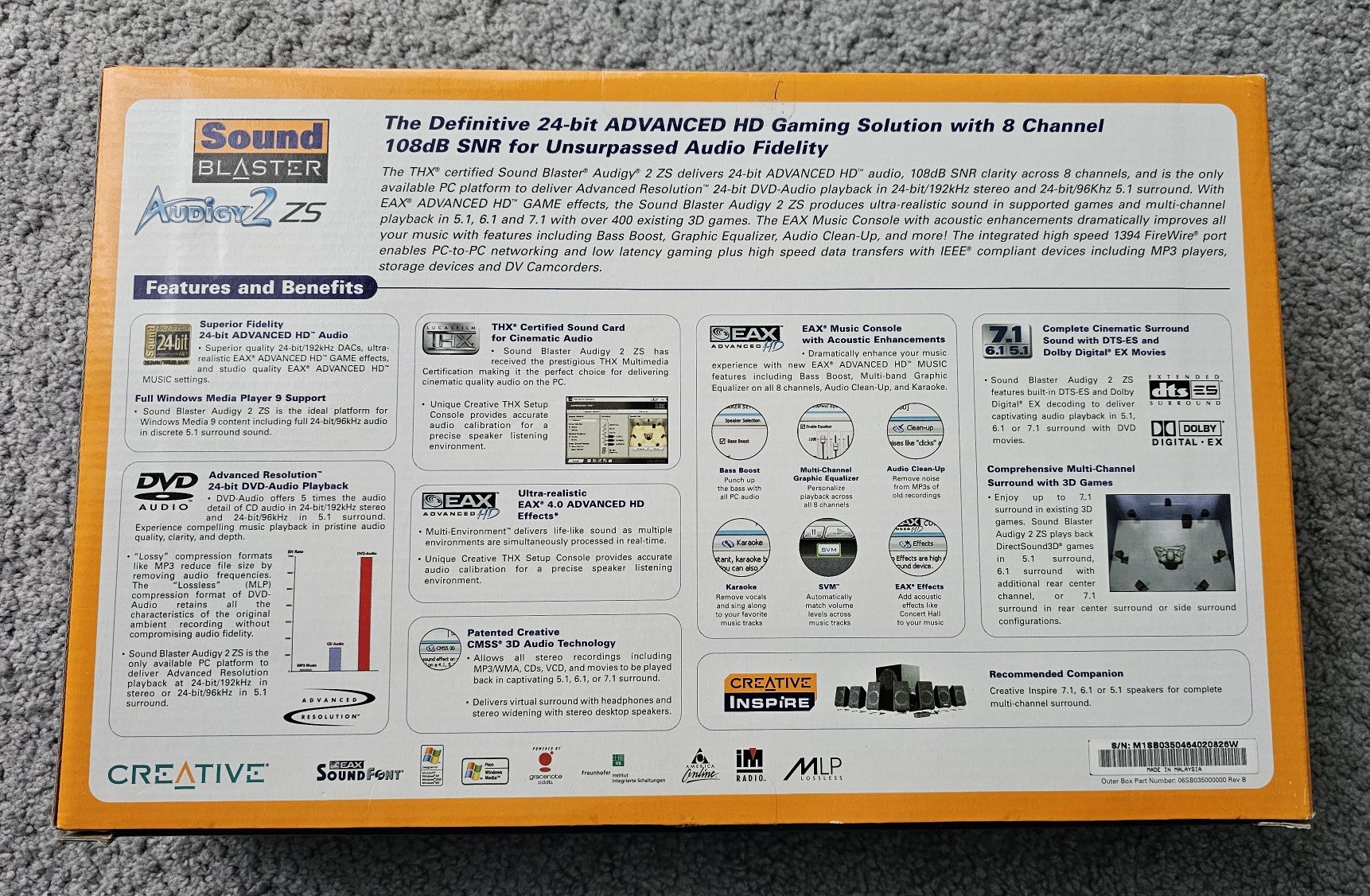 RARYTAS! Karta dźwiękowa Sound Blaster Audigy 2 ZS wersja BOX!