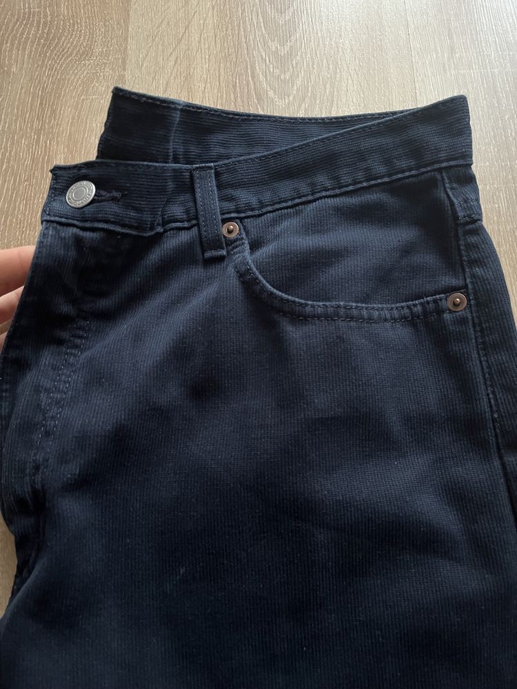 Eleganckie męskie, granatowe spodnie Marks&Spencer-100%bawełna