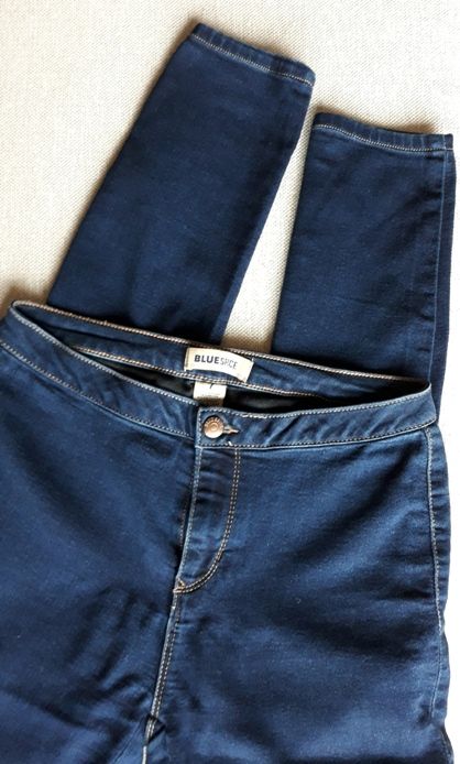 TkMaxx Blue Spice jeansy rurki skinny z wysokim stanem granatowe 38