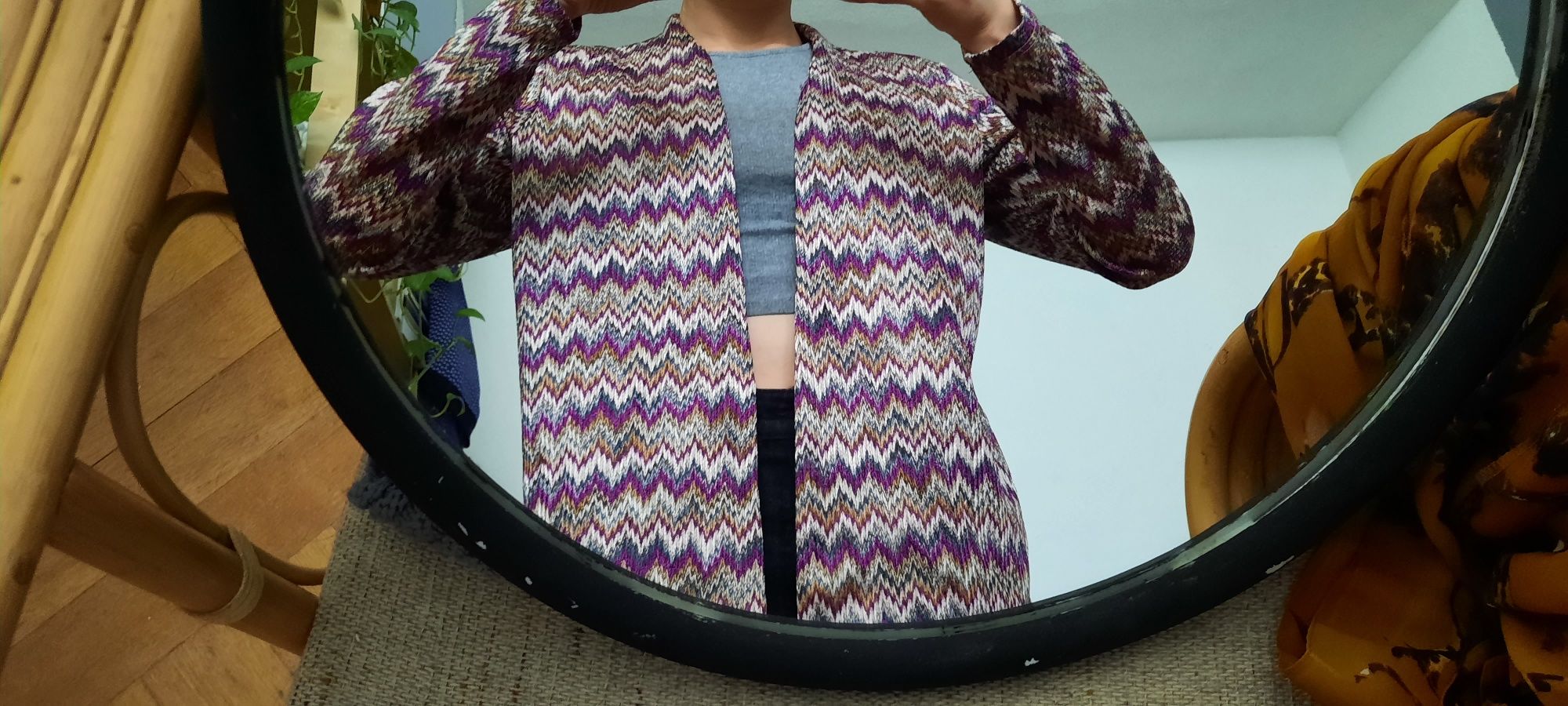 Marynarka sweterkowa vintage hippie 36 s