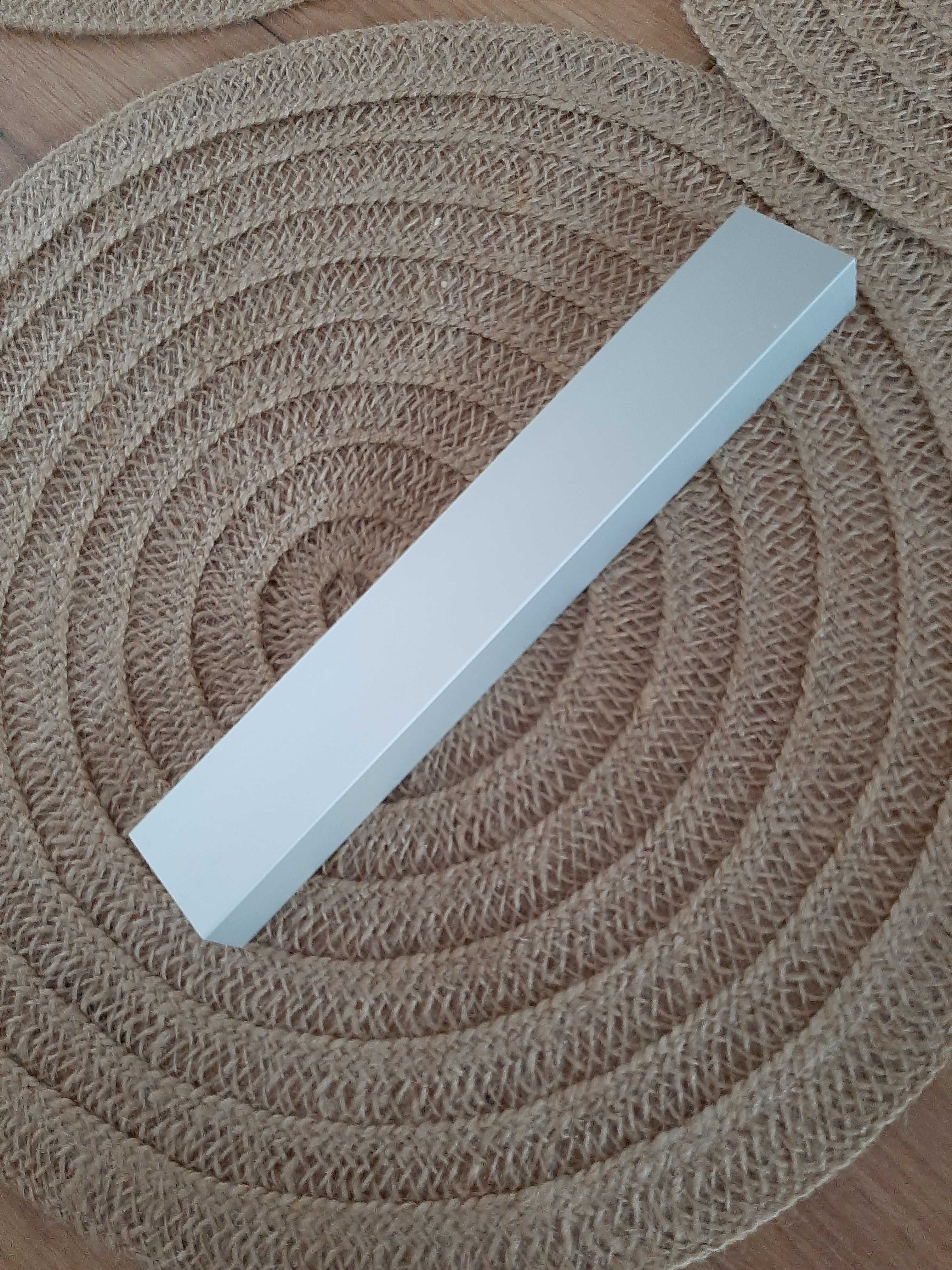 Uchwyt meblowy krawędziowy aluminiowy srebrny mat + 4 wkręty.