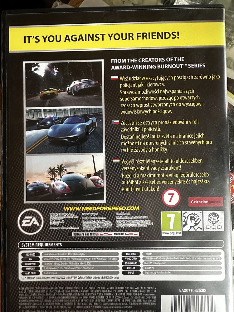Need for speed Hot Pursuit- gra na Pc plyta