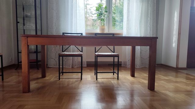Stół z litego drewna rozkładany duży
