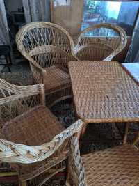 Продам набор плетенных стульев и стола из лозы