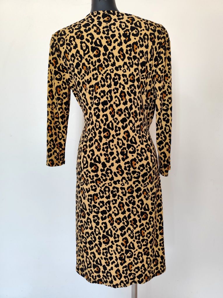 Vestido aberto de padrão leopardo - Mango (Tam. L)