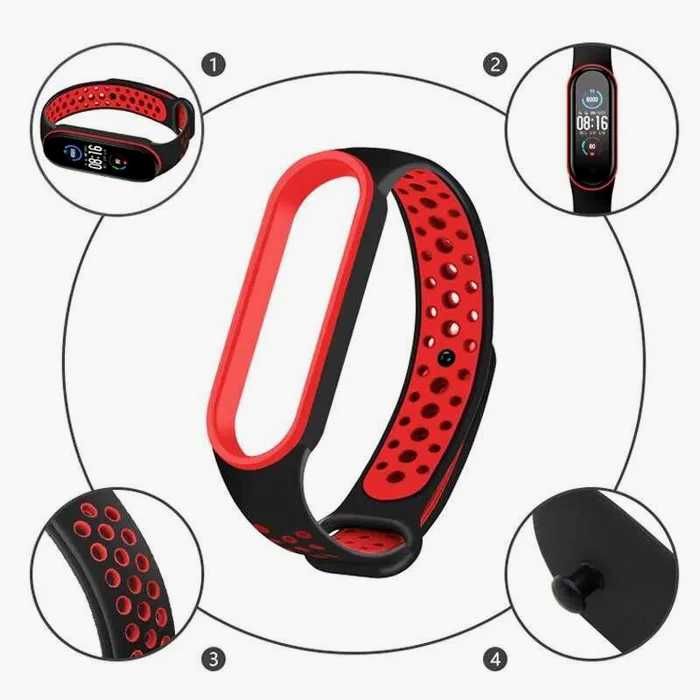 Браслет силиконовый ремешок для Xiaomi Mi Band 3,4,5,6,7