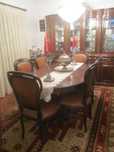 Mesa de sala de jantar extensível + 8 cadeiras