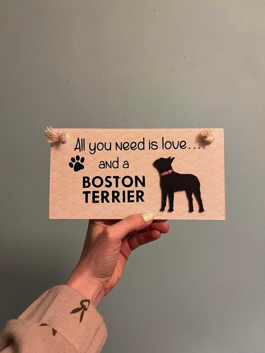 Boston Terrier plakietka ozdobna z Portugalii
