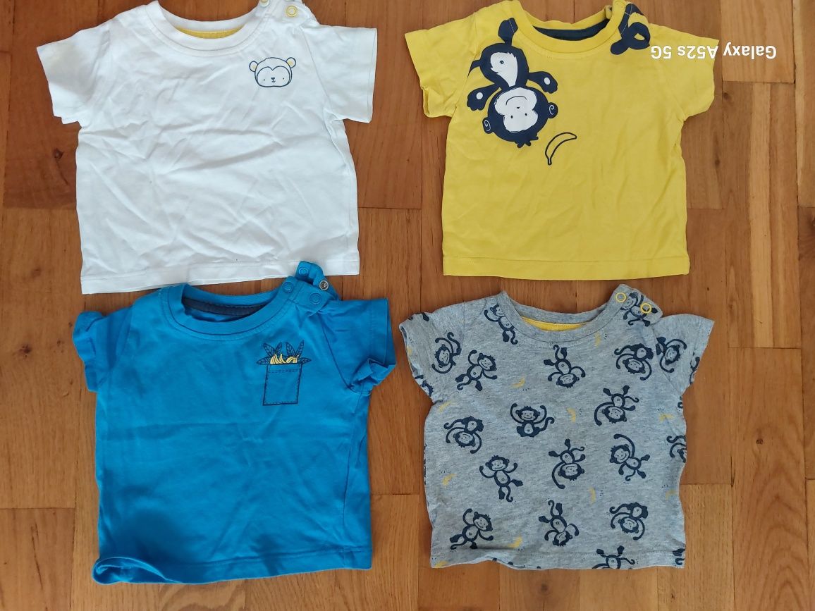 T-shirt koszulka niemowlęca Lupilu z małpkami rozmiar 56 4 szt