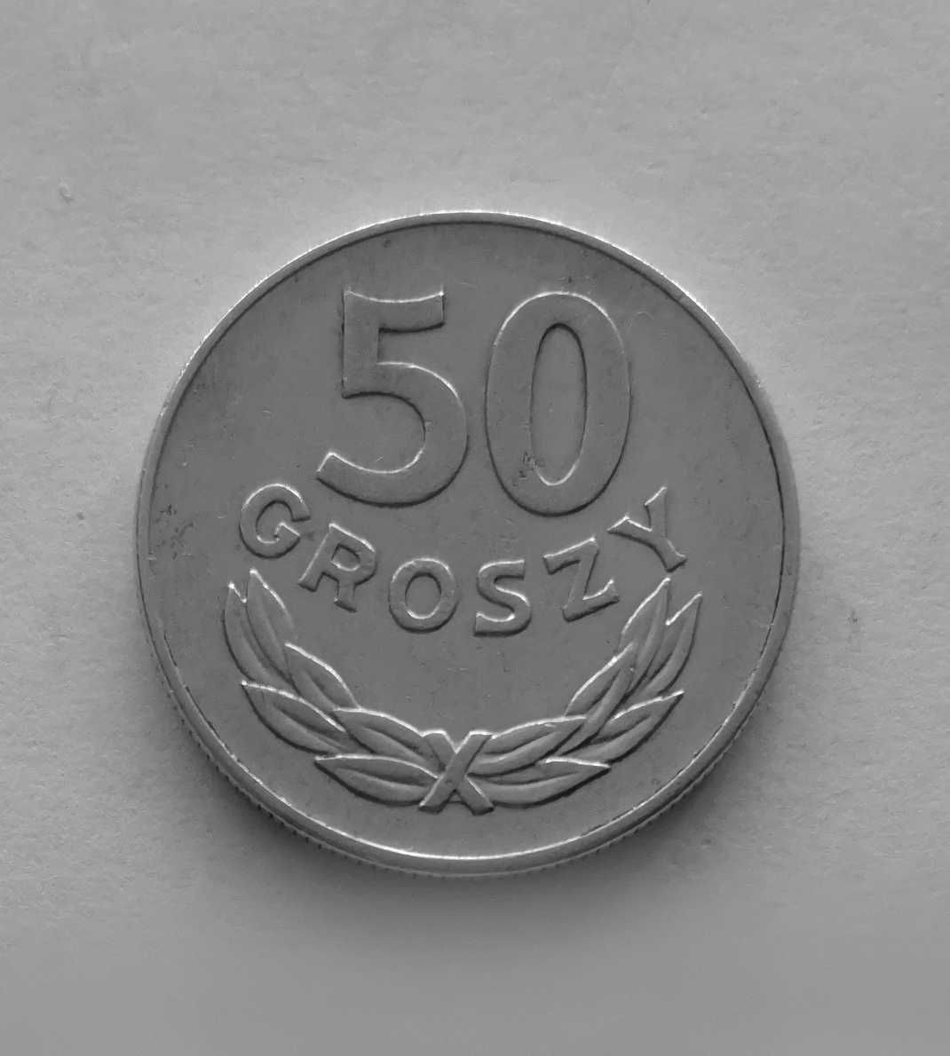 Moneta PRL 50 groszy 1976r.Al.Stan monety widoczny na zdjęciach.