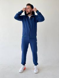 Весна лето мужской спортивный костюм змейке чоловічий синій комплект
