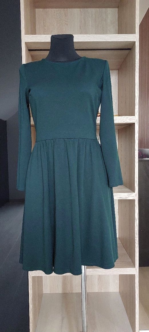 Mohito Gładka sukienka Butelkowa Zieleń Rozm. XL