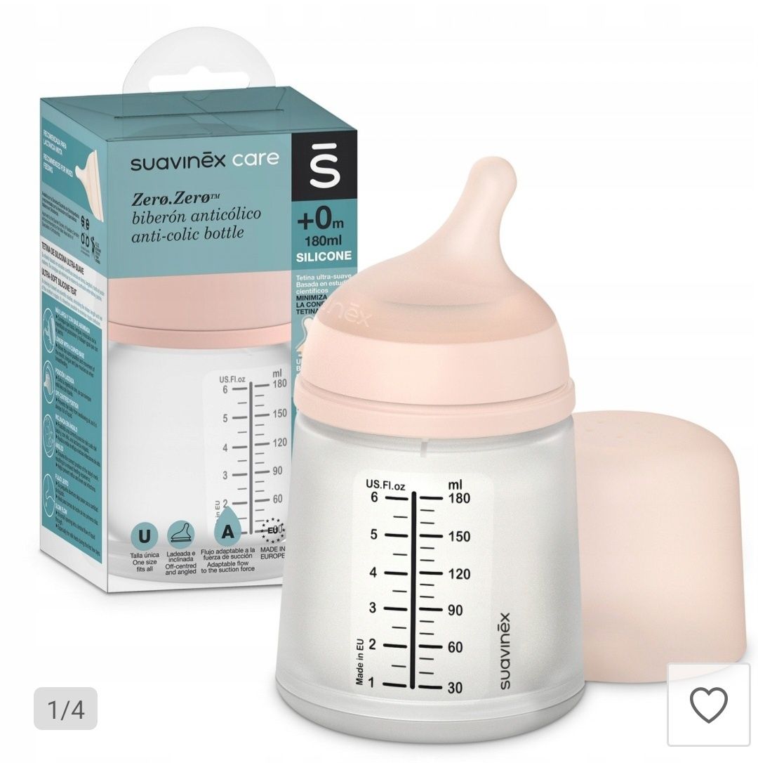 Butelka do karmienia Suavinex 180 ml przezroczysta