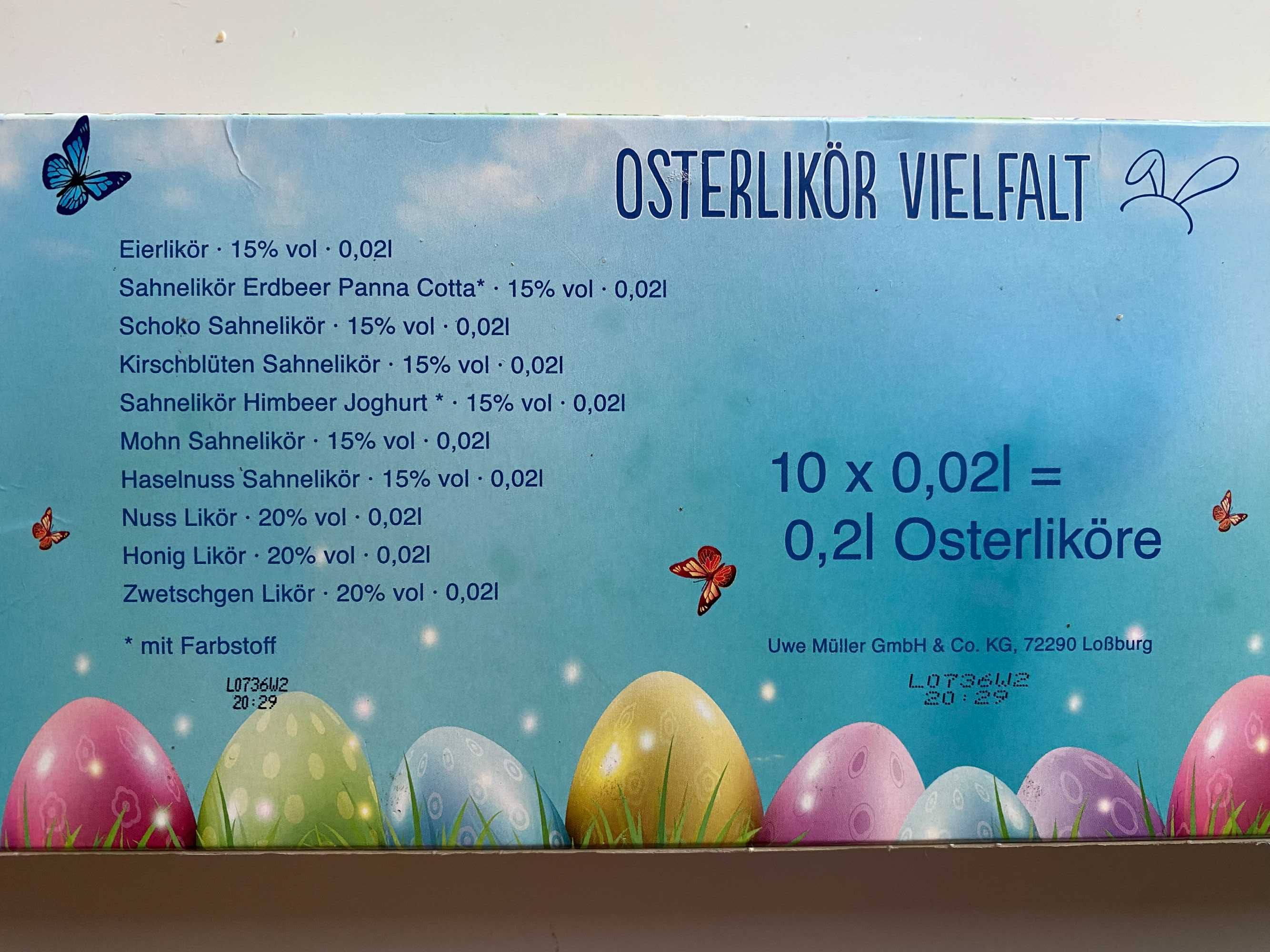 Zestaw likierów Osterlikör Vielfalt (10 × 20 ml)