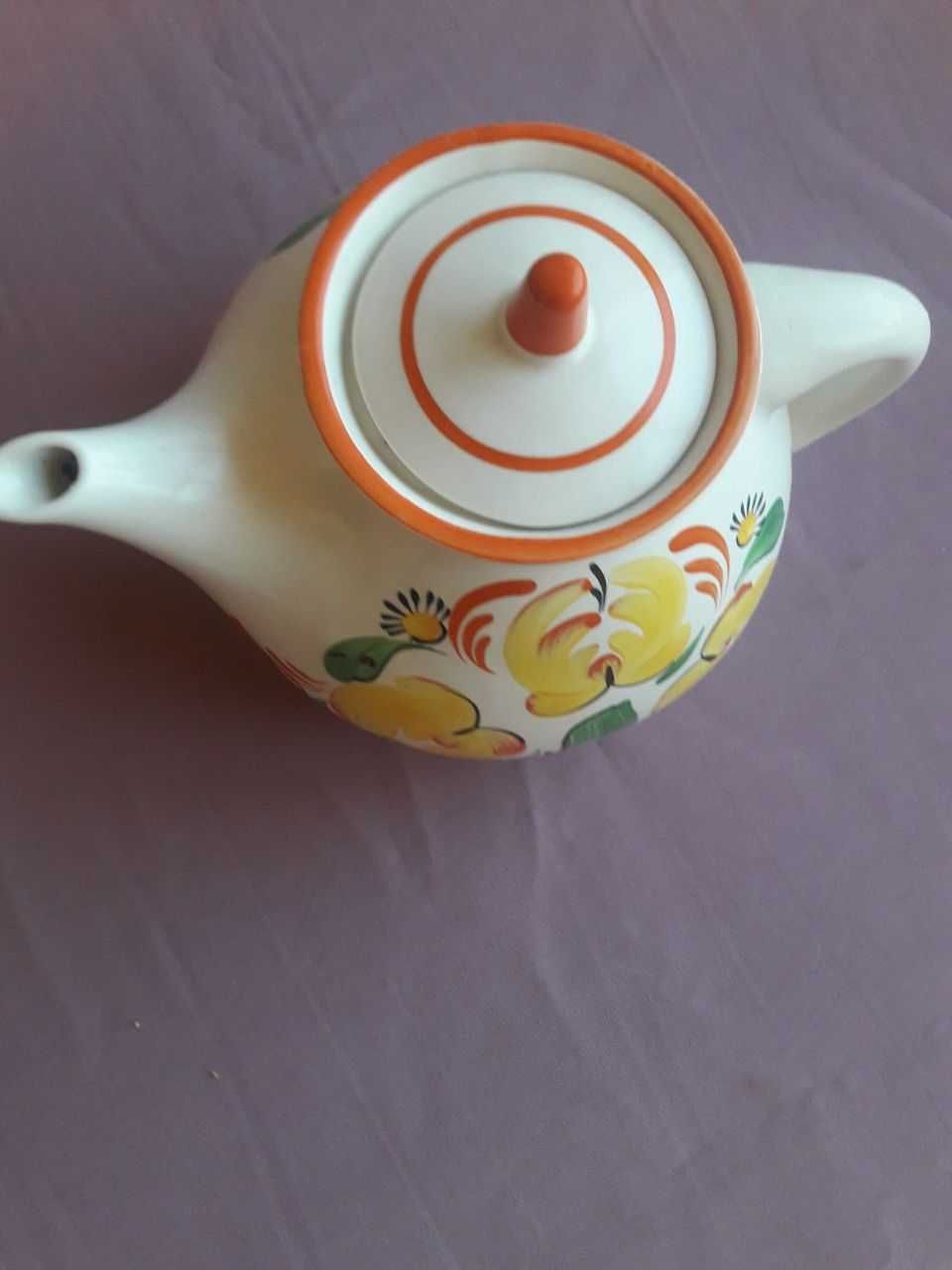 Чайник заварочный доливной. Керамика, ручная роспись.