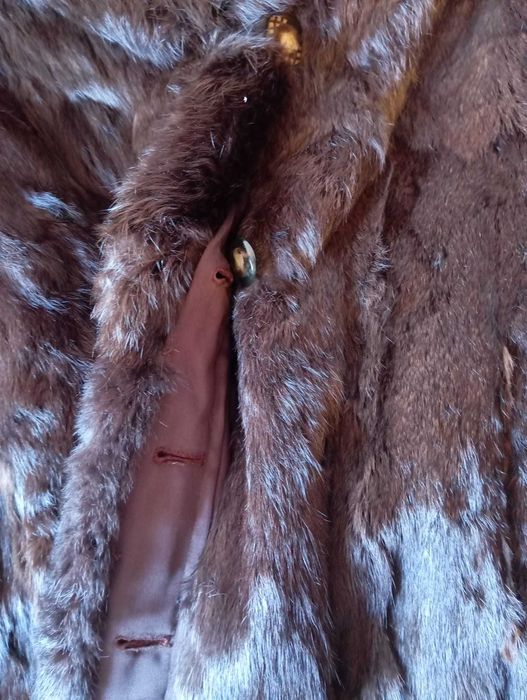 Casaco de Vison comprido, usado, em bom estado, tamanho L