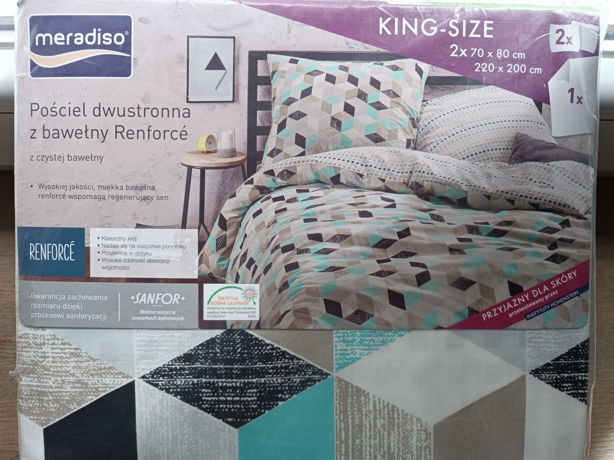 Nowa pościel Meradiso King size 220x 200 dwustronna bawełna Renforce