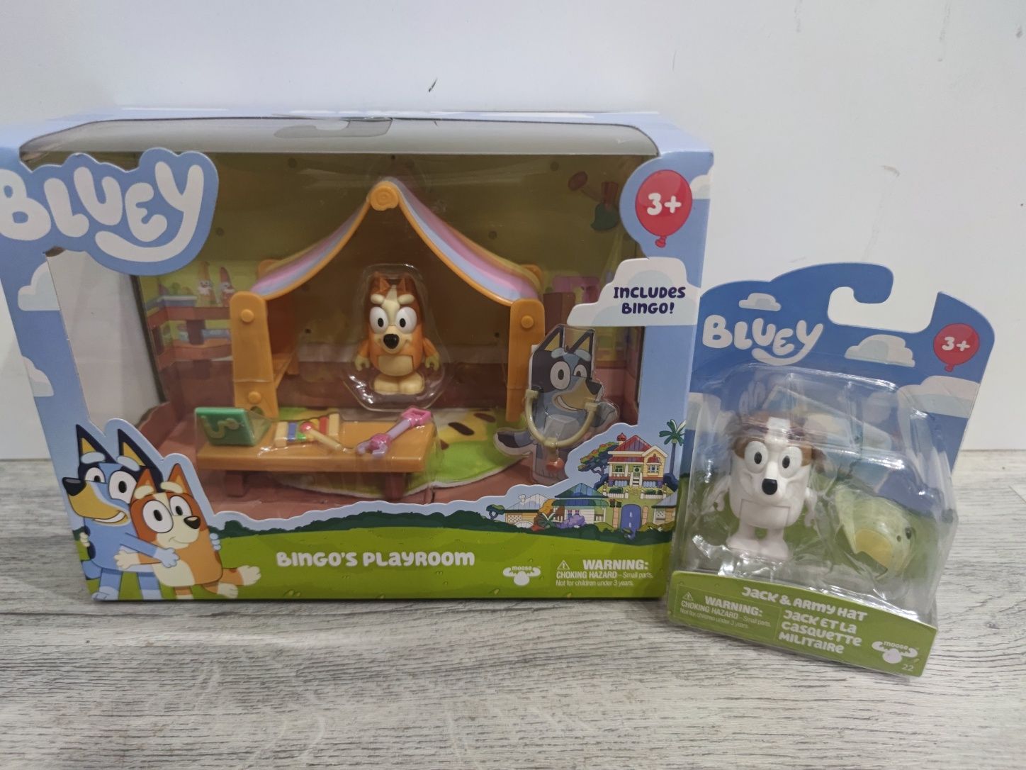 Bluey 2 nowe zestawy: Jack & army hat, Bingo's playroom