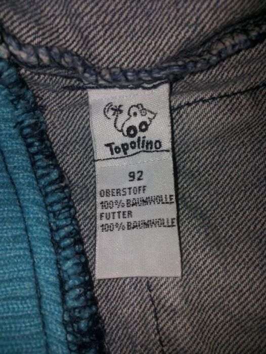Куртка ветровка демисезон джинсовая 92 размер хлопок 100% "Topolino"