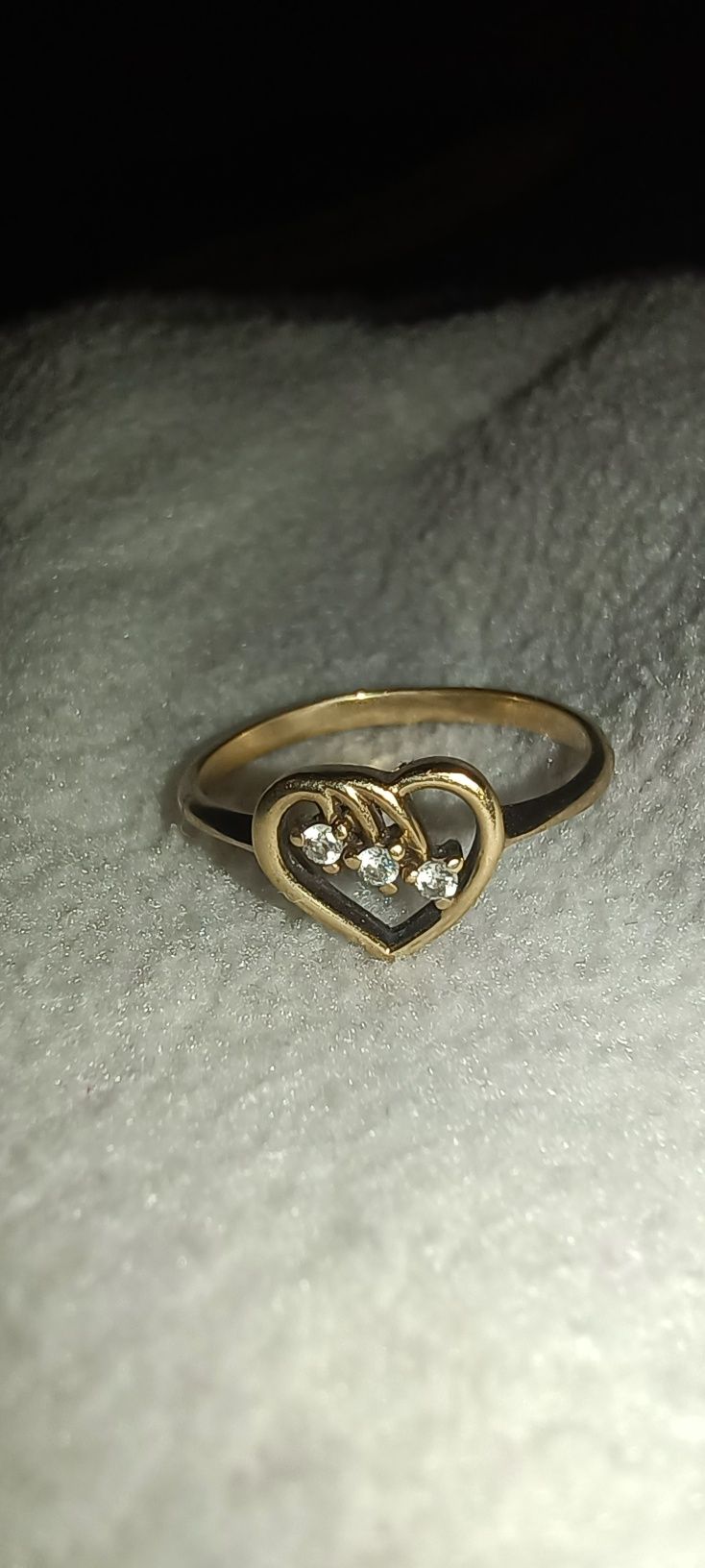 Pierścionek zaręczynowy serce złoto 333 cyrkonie walentynki prezent