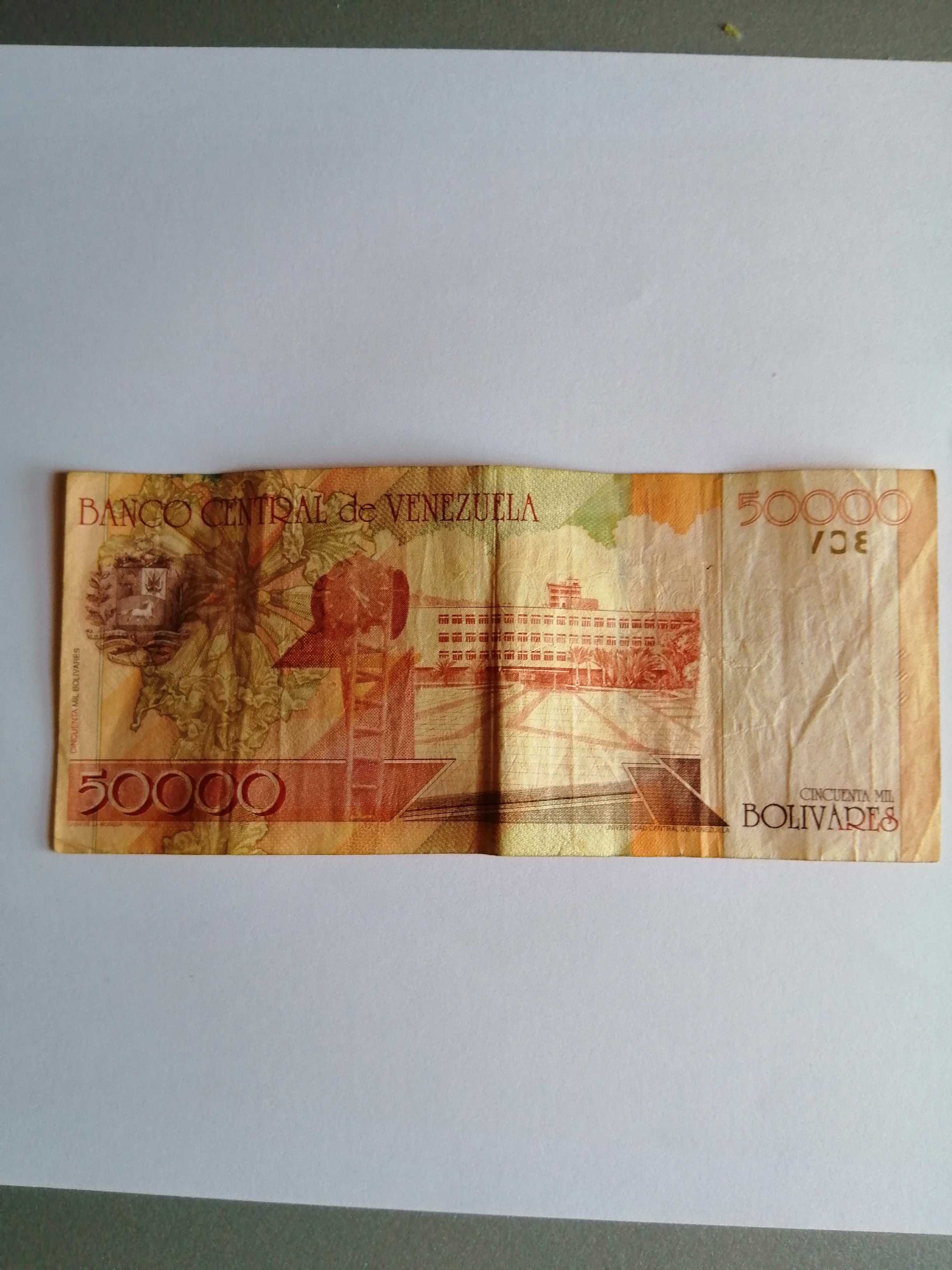 Notas de 50.000 Bolivares Venezuela