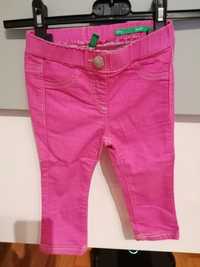 Jeans em rosa para menina - Benneton tamanho 1/2 anos