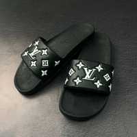 NEW COLLECTION! Мужские тапочки Louis Vuitton черные размеры 40-44