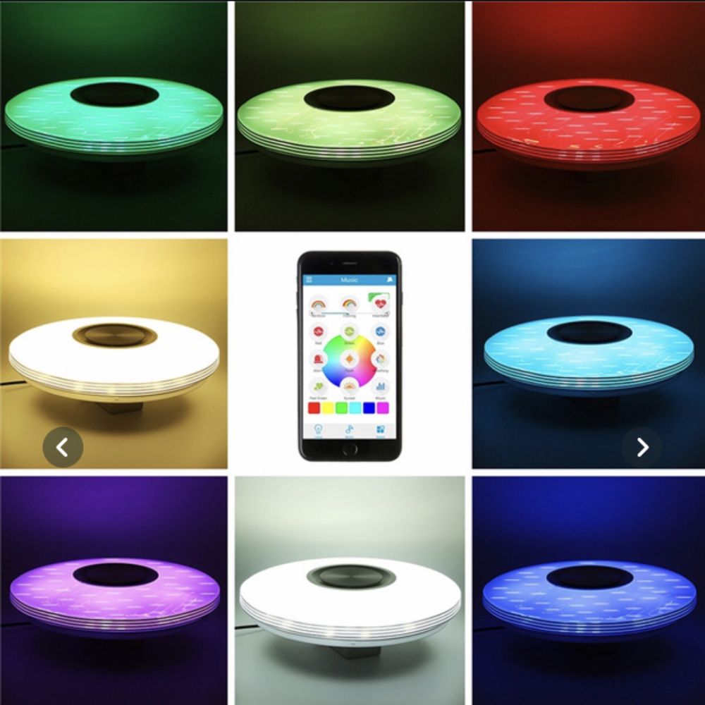 RGB, Lampada inteligente com coluna,3D,Bluetooth,LED,Comando,Interface