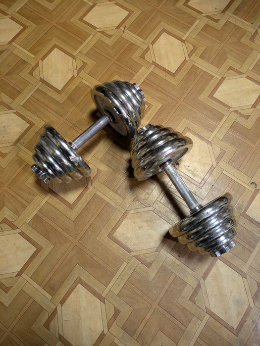 Гантелі 2 шт. по 15 кг Хромовані