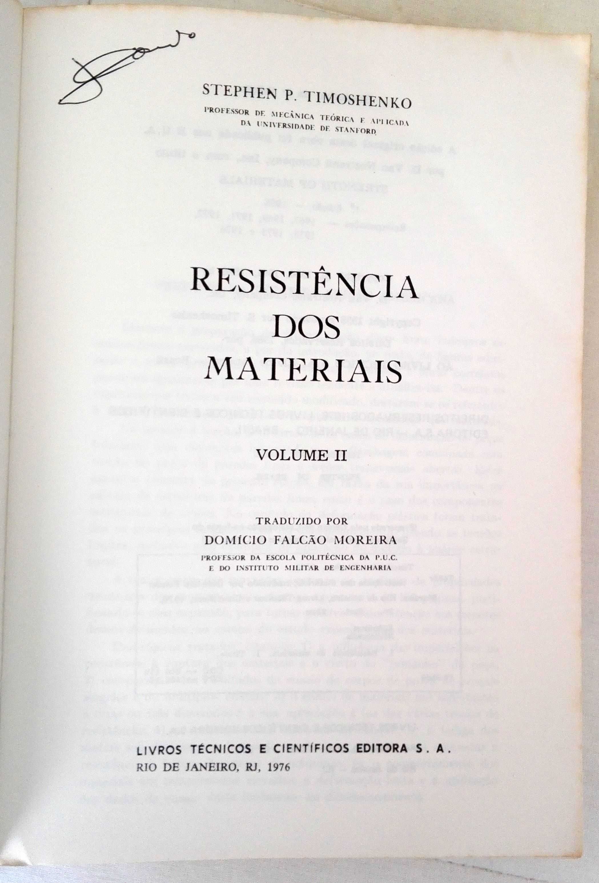 Livros Resistência dos Materiais - Volume 1 e 2